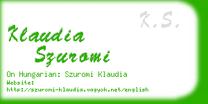 klaudia szuromi business card